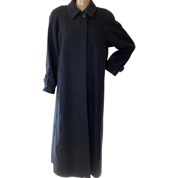 Worthington Maxi Long Coat Wool Nylon Cashmere Sz 6 Charcoal Gray 59M - Picture 1 of 13